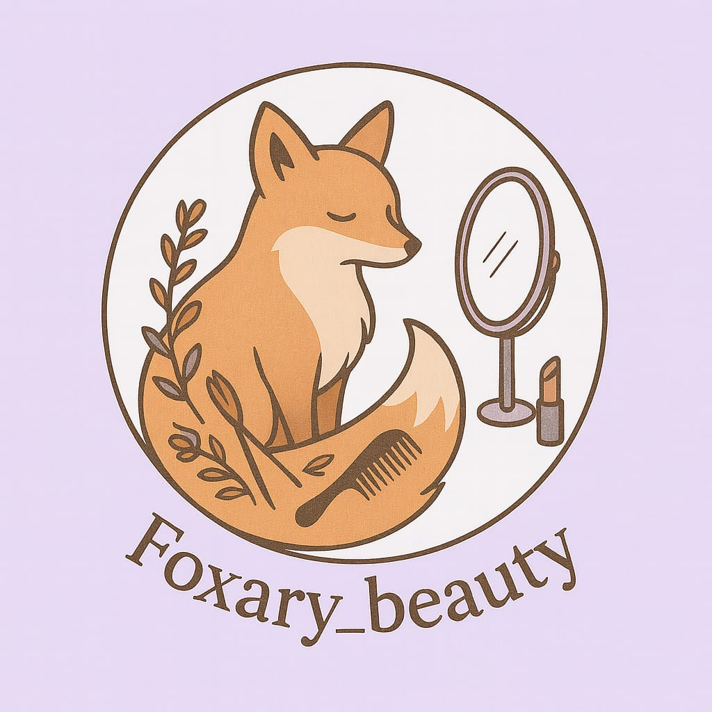 Foxary Beauty logo featuring a fox and beauty accessories